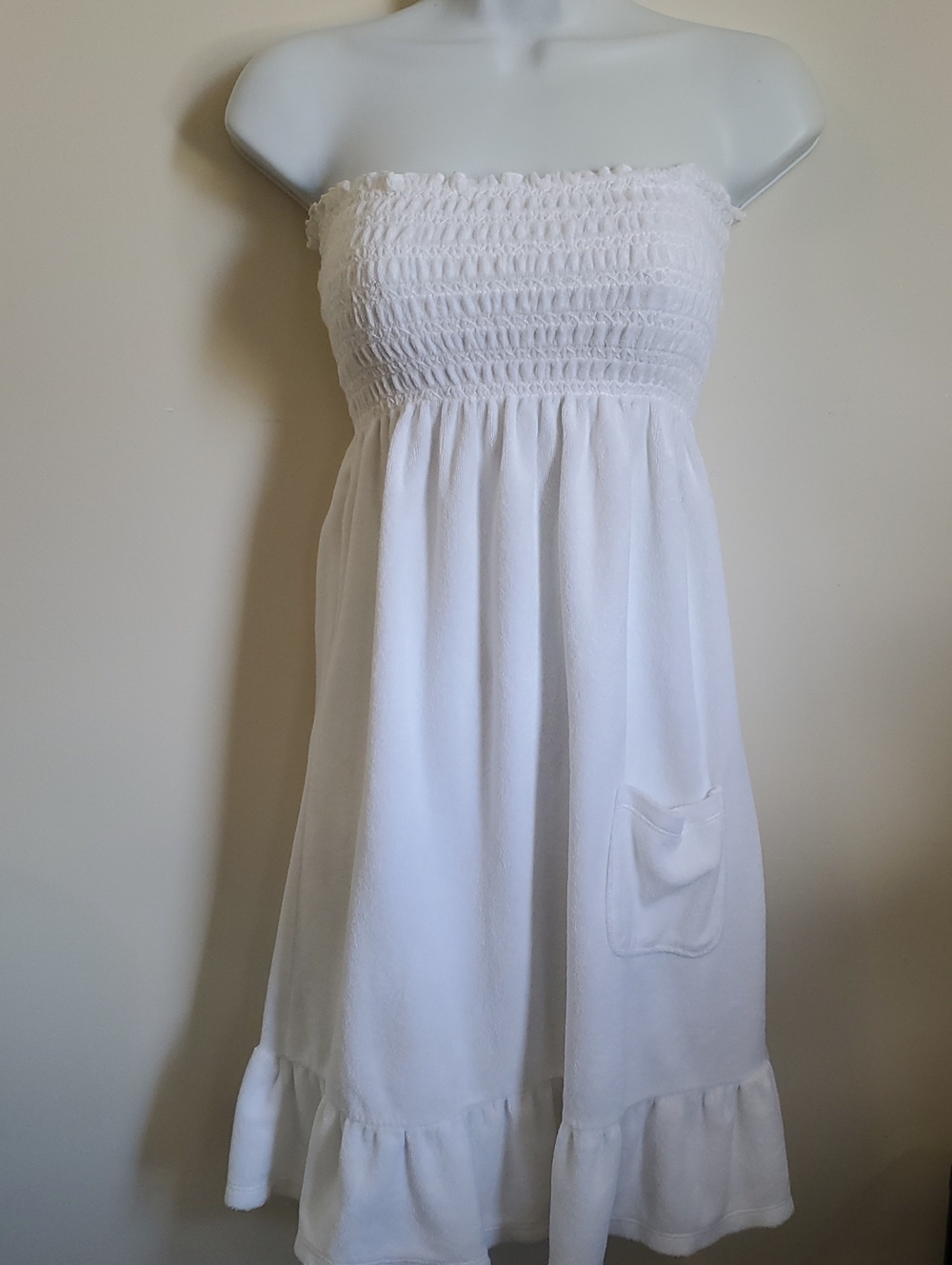 Juicy Couture White Strapless Smocked Sundress. Vintage